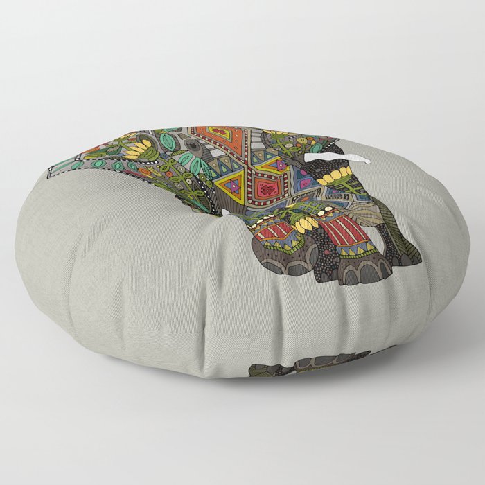 floral elephant stone Floor Pillow