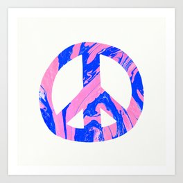 peace, blue & pink Art Print