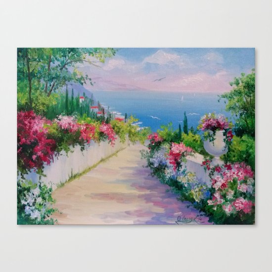 Road to the sea Canvas Print