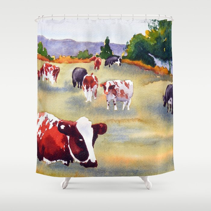 Cows in Pasture Shower Curtain