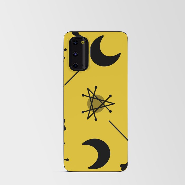 Moons & Stars Atomic Era Abstract Yellow Android Card Case