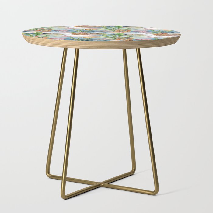 A Colorful Sea Life Pattern Side Table