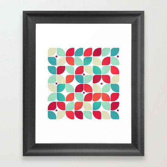 Vintage Garden Pattern Framed Art Print