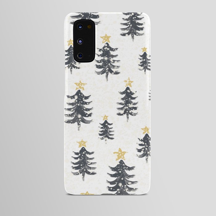 Winter Wonderland Primitive Brush Stroke Tree Android Case