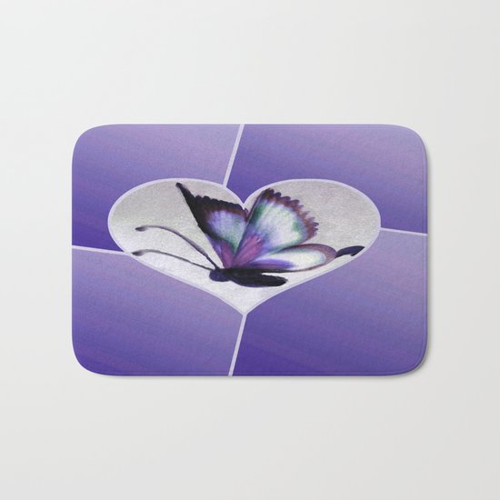 Butterfly Love - Purple Bath Mat