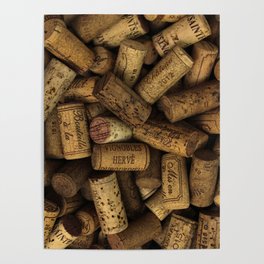 Vintage Wine Bottle Corks Poster