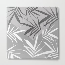 Envelope leaves decor. black. white.grey Metal Print | Tropical, Acrylic, Illustration, Watercolor, Christmas, Collage, Black And White, Pattern, Xmas, Painting 