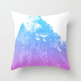 Evan's Mountain Peak blue pink Throw Pillow