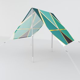 Modern contemporary shades of green triangles gold foil Sun Shade