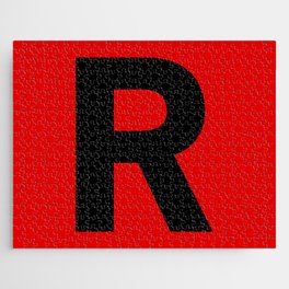 Letter R (Black & Red) Jigsaw Puzzle