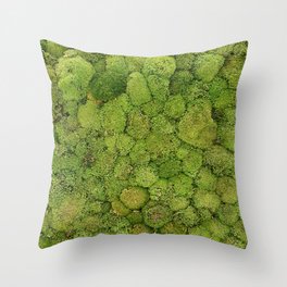 Green moss carpet Throw Pillow