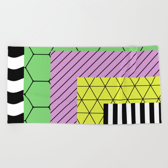 Go Bigger (Abstract, geometric, pastel designs) Beach Towel
