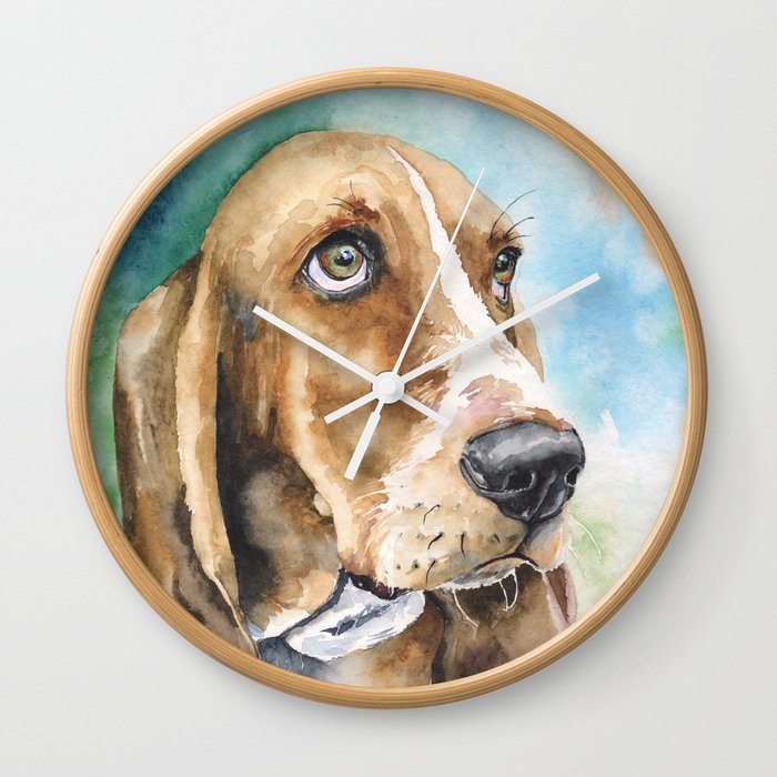 Bassett Hound Watercolor | Pillow Cover | Dogs | Home Decor | Custom Dog Pillow | Dog Mom | Hound Wall Clock