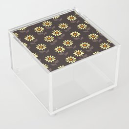 Minimal Sunflower pattern_Black Coffee Acrylic Box