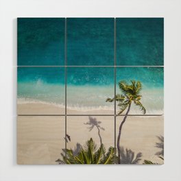 Tropical Ocean, Palm Trees, Beach Day  Wood Wall Art