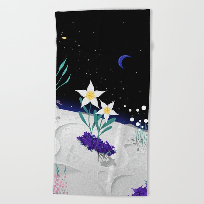 Fly Me To The Moon Beach Towel