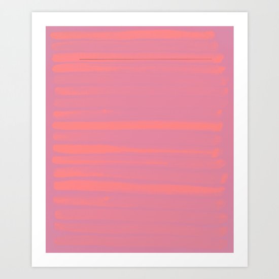 Peach Earth Lines, Pink Stripes Art Print