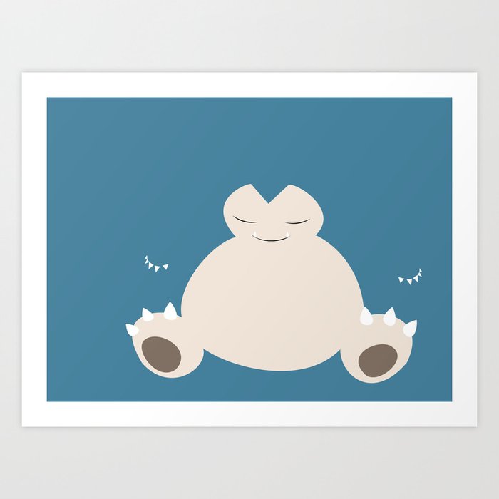 snorlax art print by