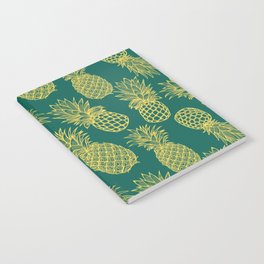 Fresh Pineapples Teal & Yellow Notebook