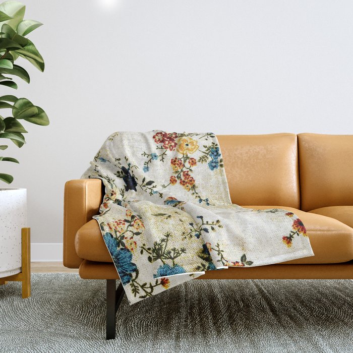Yellow floral throw blanket on sale
