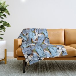 Great Blue Heron Tessellation (smaller units) Throw Blanket