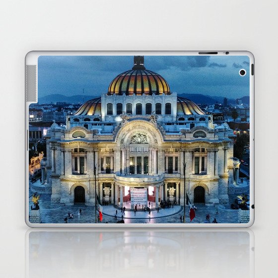 Mexico Photography - A Beautiful Palace In The Mexican Night Laptop & iPad Skin