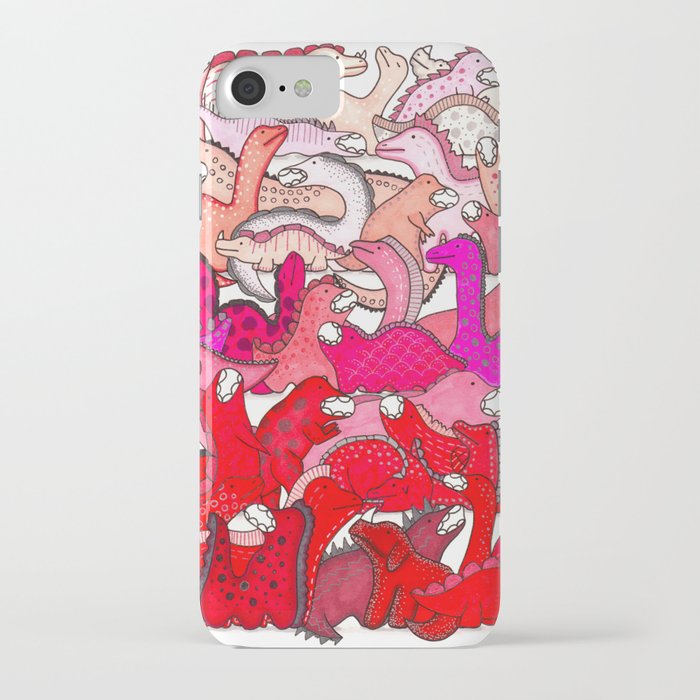 Red Dinosaur Gradient iPhone Case
