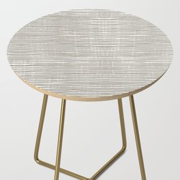 Abstract Stripes in Beige Side Table