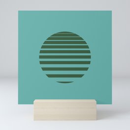 Green Sun on Turquoise Mini Art Print