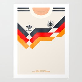 Vintage World Cup shirt, old Germany jersey, Italia 90, retro football jersey, soccer love Art Print
