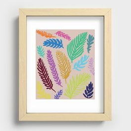 Palm Camo Peach Recessed Framed Print