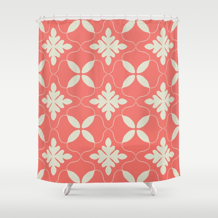 Floral coral - living coral seamless pattern Shower Curtain