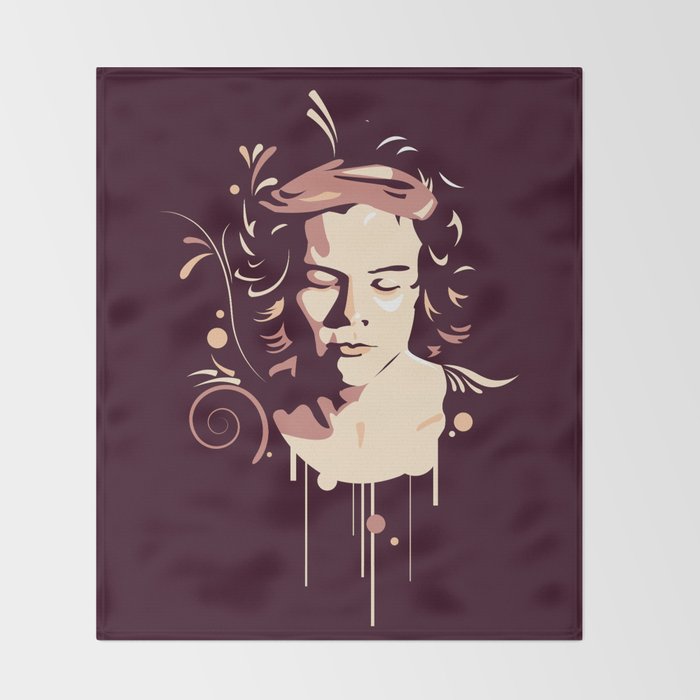 Harry Styles Vector Art Throw Blanket By Cuphaz Society6