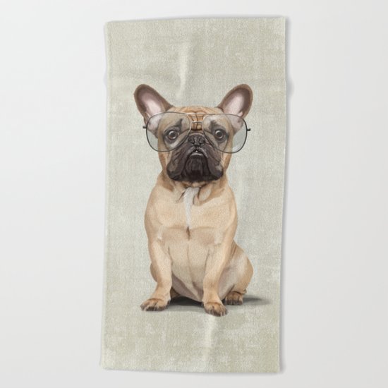 Mr French Bulldog Beach Towel