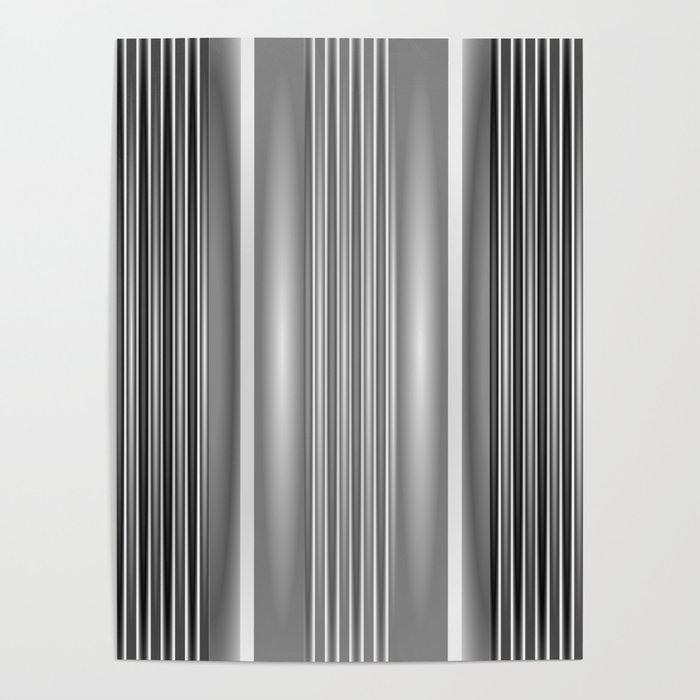 Gray gradient lines Poster