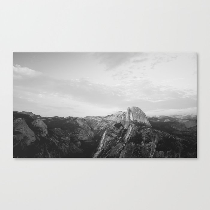 Black and White Half Dome Mountain Yosemite National Park Canvas Print