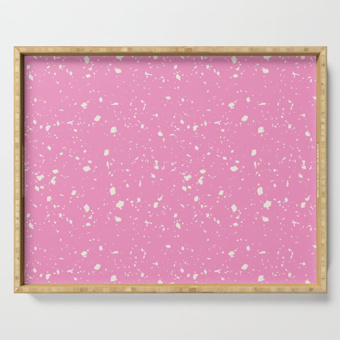 Pink Terrazzo Seamless Pattern Serving Tray