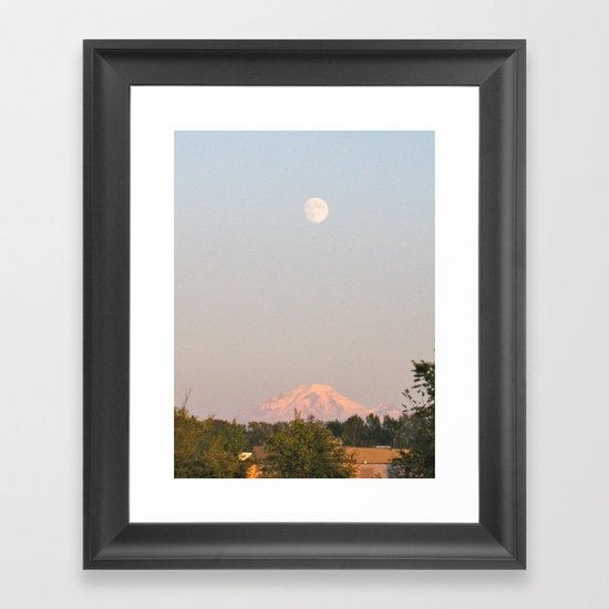 Moon Mountain Framed Art Print