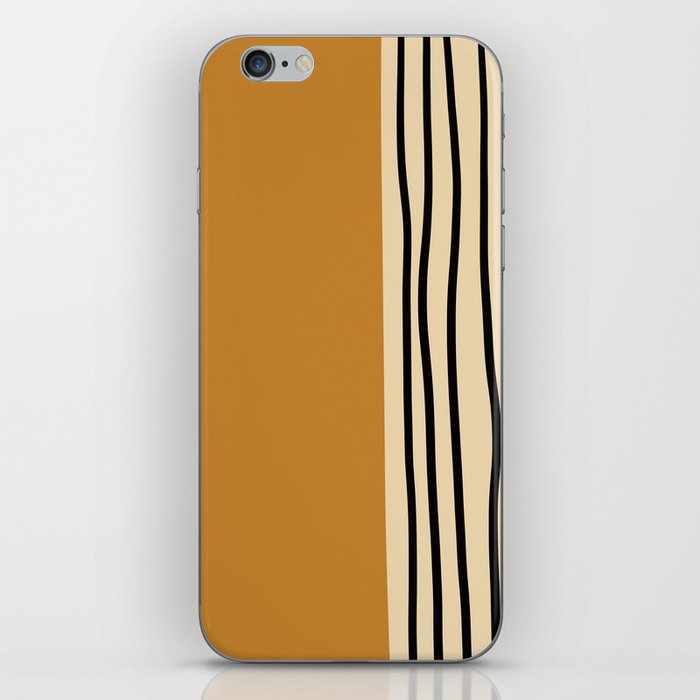 Abstract mid century modern minimalist stripes- mustard yellow iPhone Skin