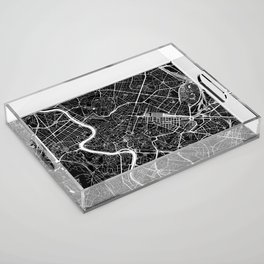 Rome, Italy, City Map - Black Acrylic Tray