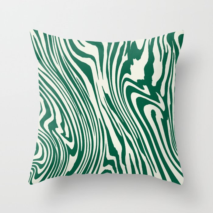Swirling_Green Throw Pillow