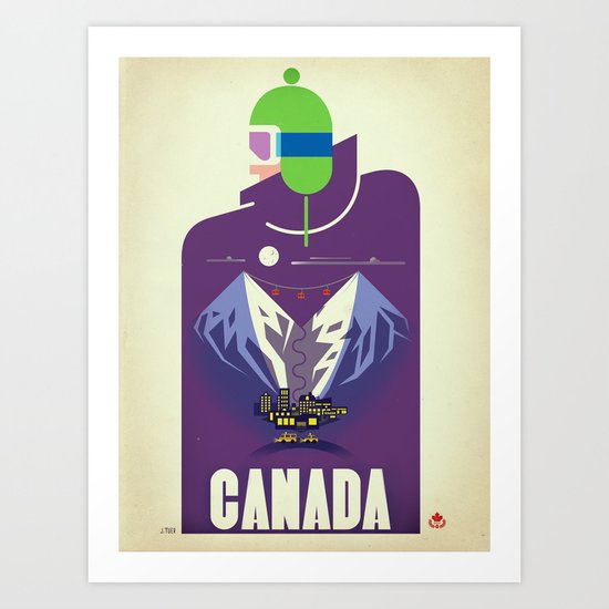 Vintage Whistler "Full Moon" Travel Poster - "Canada" Variant Art Print