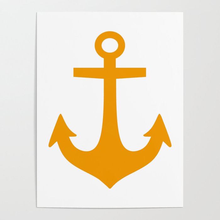 Anchor (Orange & White) Poster