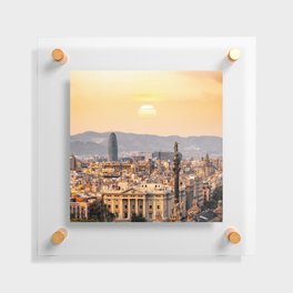 Spain Photography - Barcelona In The Beautiful Sunset Floating Acrylic Print