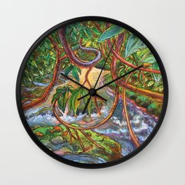 Rhododendron River Wall Clock