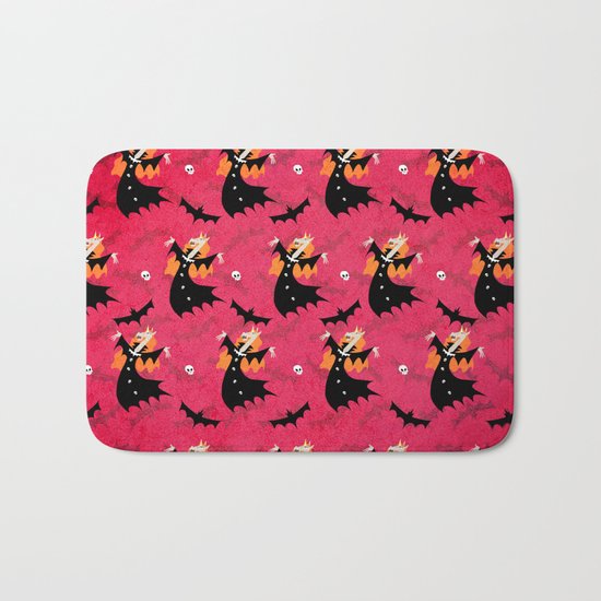 Unicorn Vampire Pattern Bath Mat
