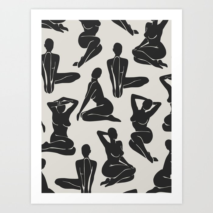Charcoal Ladies Art Print