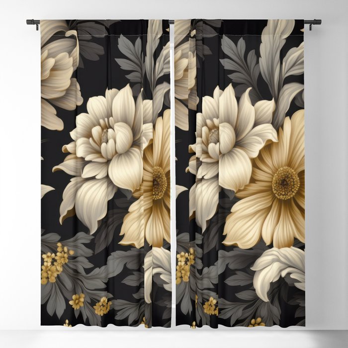Baroque Flowers Pattern 8 Blackout Curtain