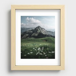 Sunny Day in the Swiss Alps, Fribourg Switzerland | Landscape Photography Recessed Framed Print