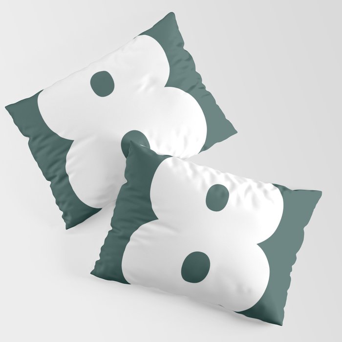 8 (White & Dark Green Number) Pillow Sham